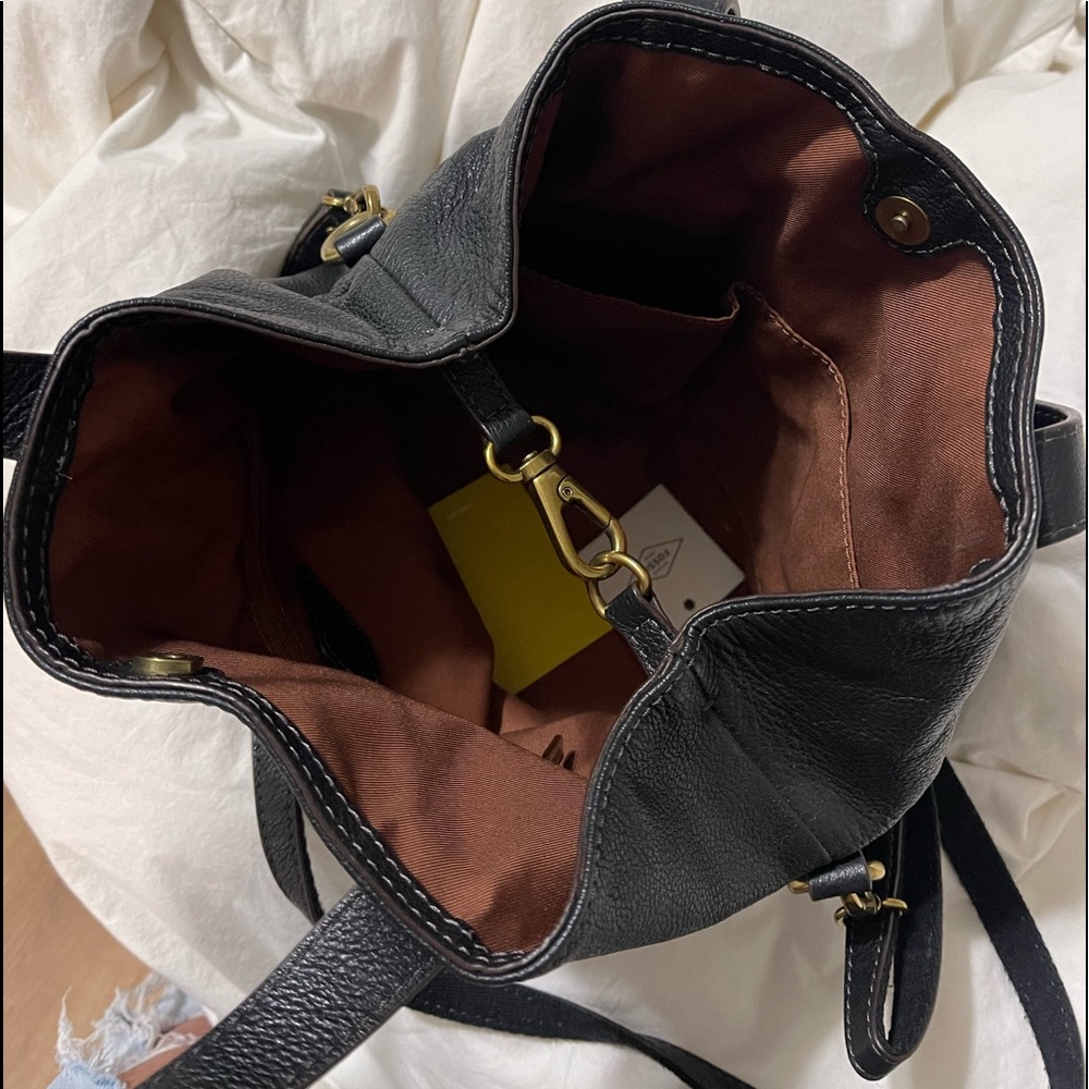 Fossil Black Leather Satchel Bag - Picture 2 of 7
